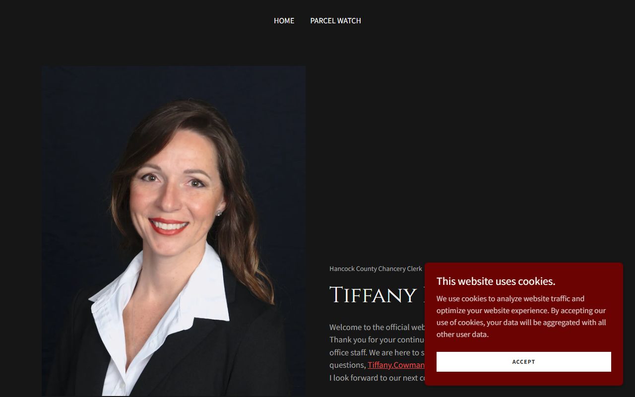 Hancock County Chancery Clerk Tiffany Lee Cowman court records profile page