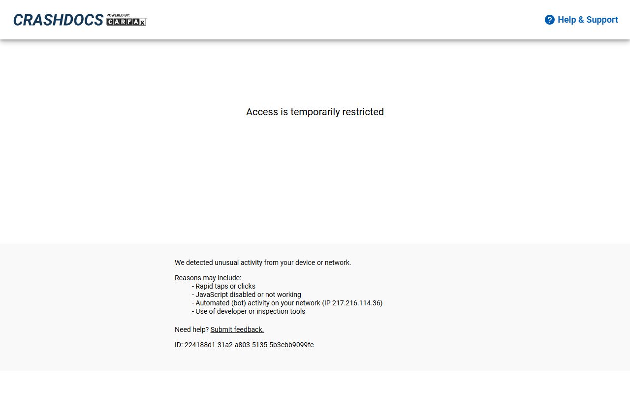 Hancock County traffic court records and the official crash report vendor request page